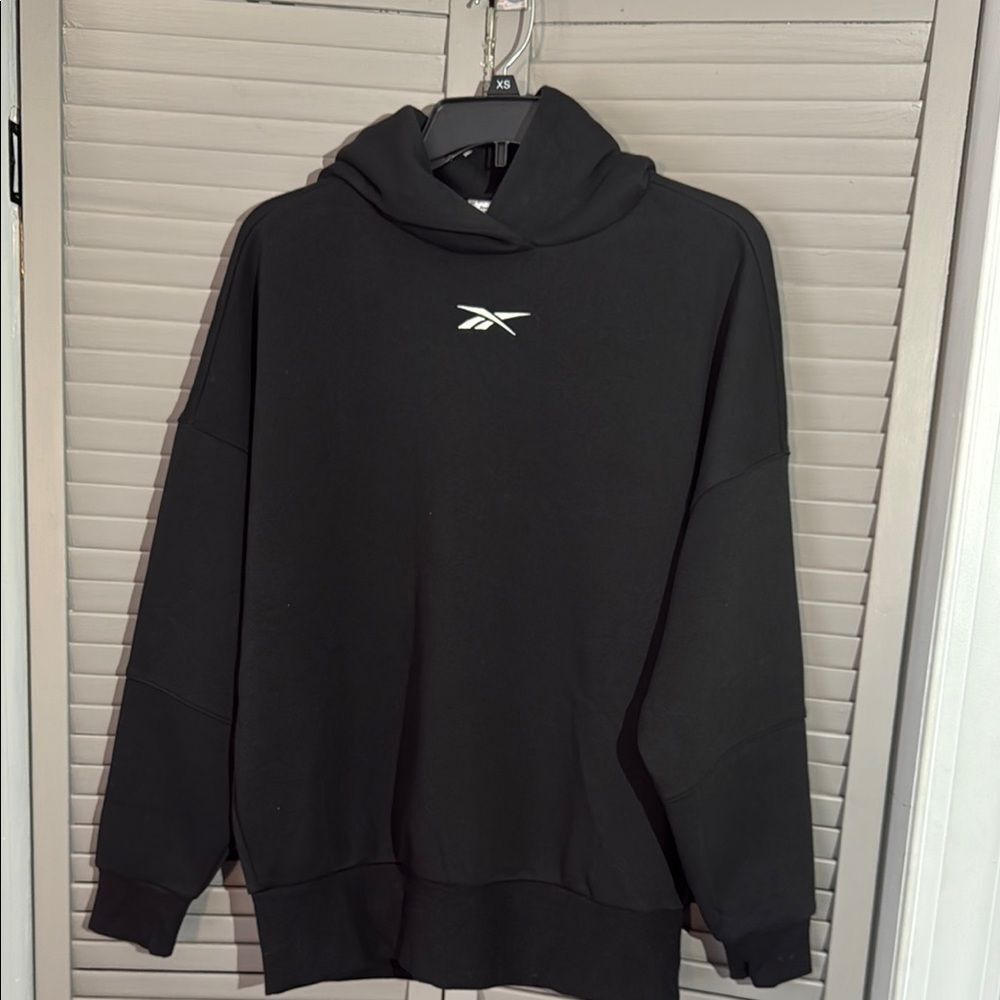 Reebok Black Pullover Hoodie with Cowl Neck